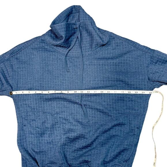 Max Studio Women's Cowl Neck Long Sleeve Waffle Knit Pullover Blue - Picture 5 of 6